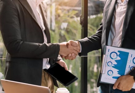 Two men shaking hands