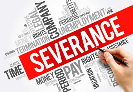 The word "severance" on a white background