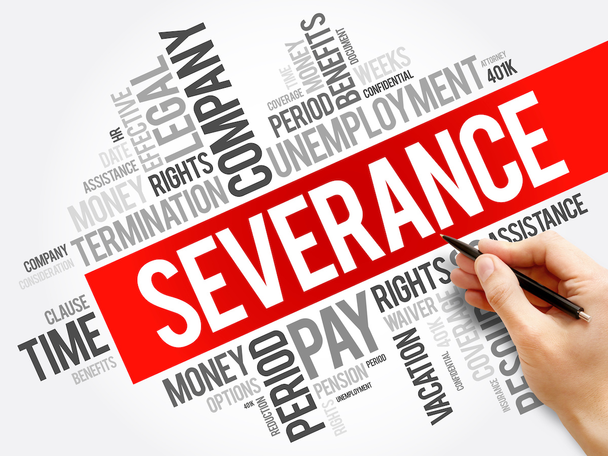 The word "severance" on a white background